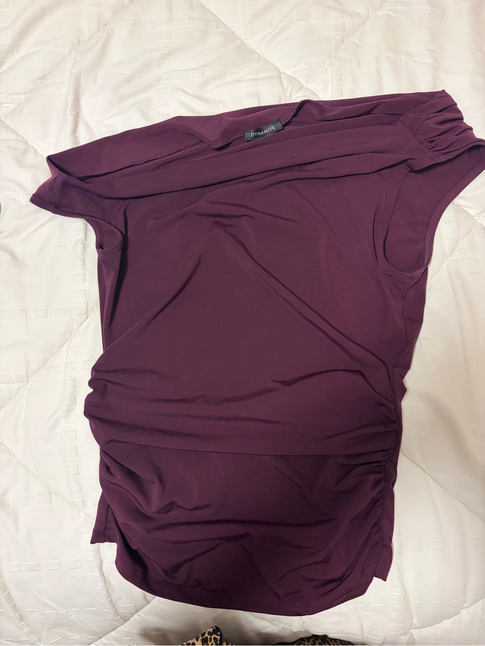 Dynamite One-Shoulder Ruched Purple Dress
